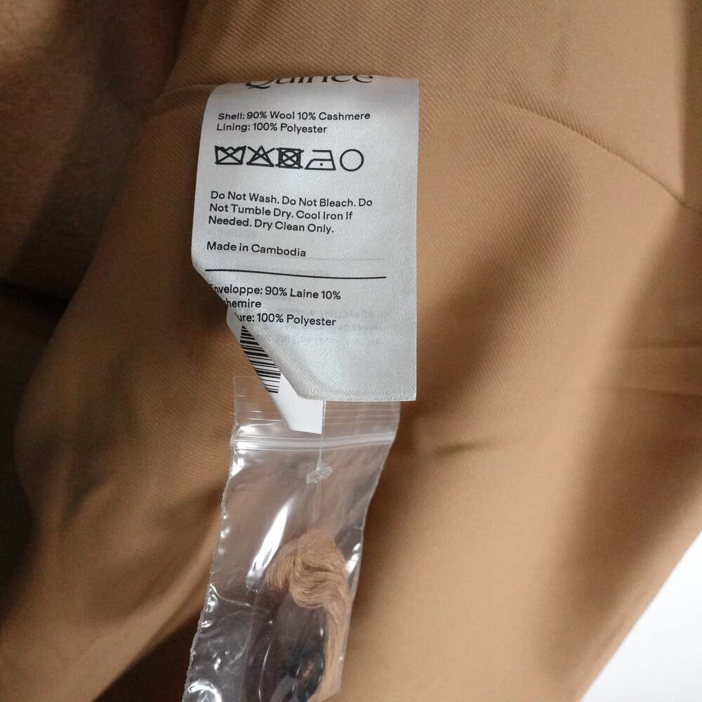 NWOT Quince Women's L Wool Cashmere Single Breasted Coat Caramel Tan $200 Luxe - Picture 8 of 10